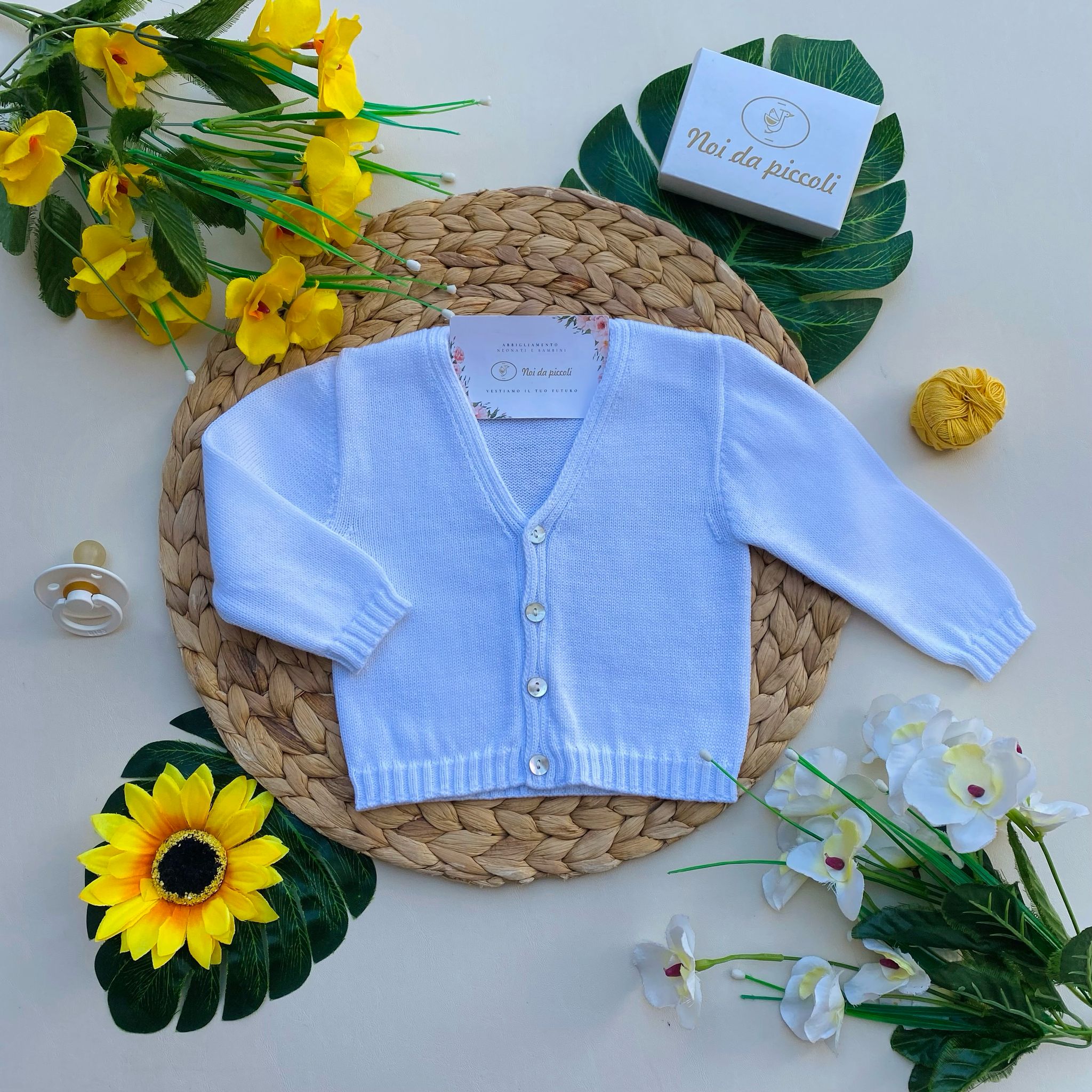 GOLFINO BLANCO CON BOTTONCINI IN MADREPERLA - Noi da piccoli