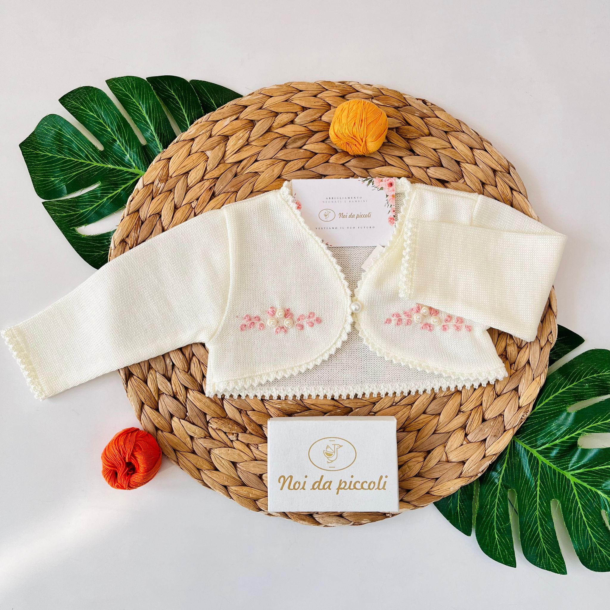 GOLFINO COTONE FRESCO PANNA E ROSA - Noi da piccoli