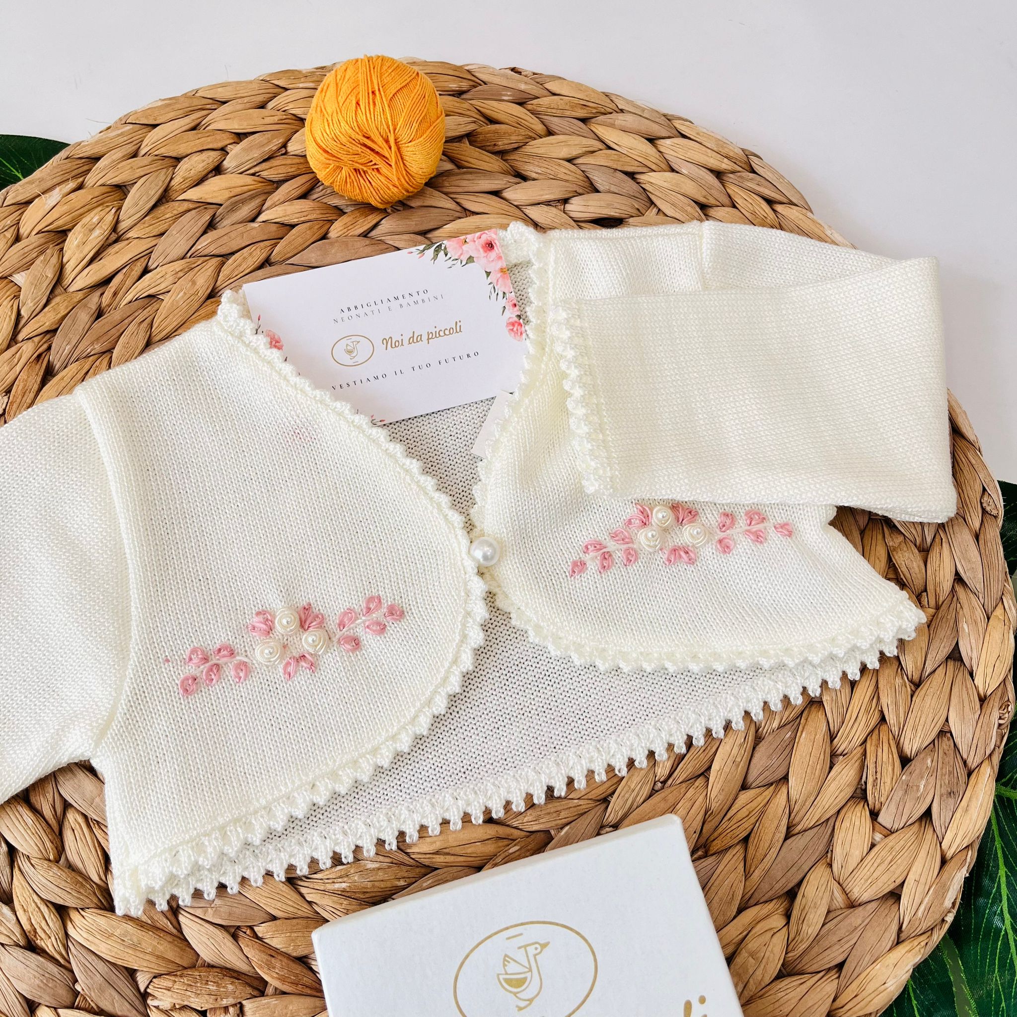 GOLFINO COTONE FRESCO PANNA E ROSA - Noi da piccoli