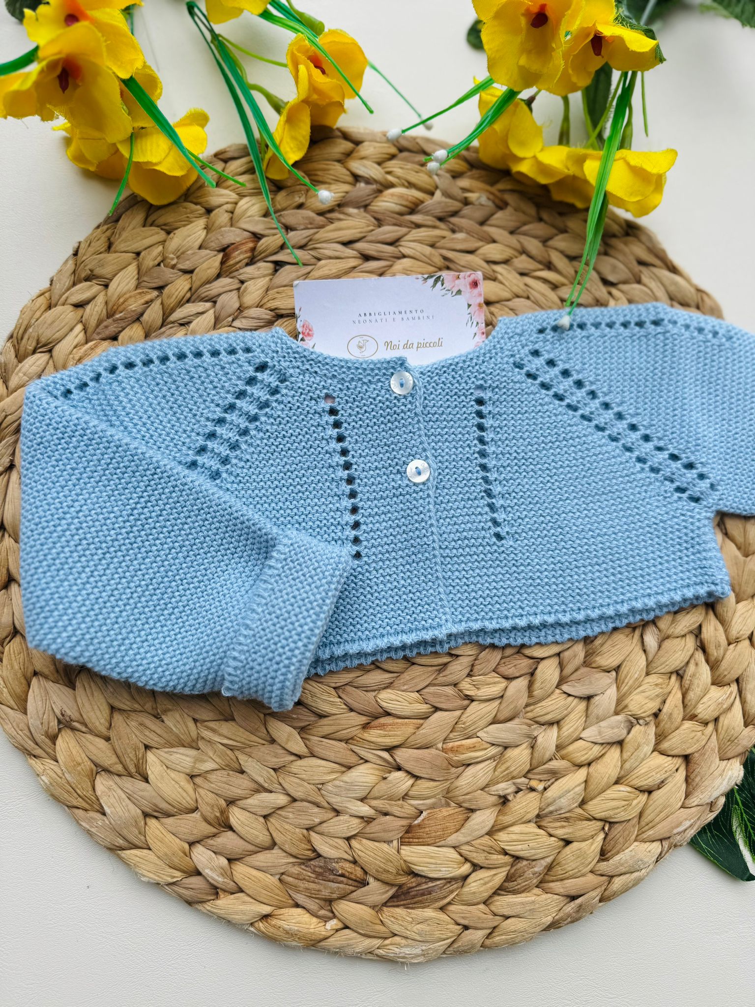 GOLFINO FILATO FRESCO CELESTE CALADOS - Noi da piccoli