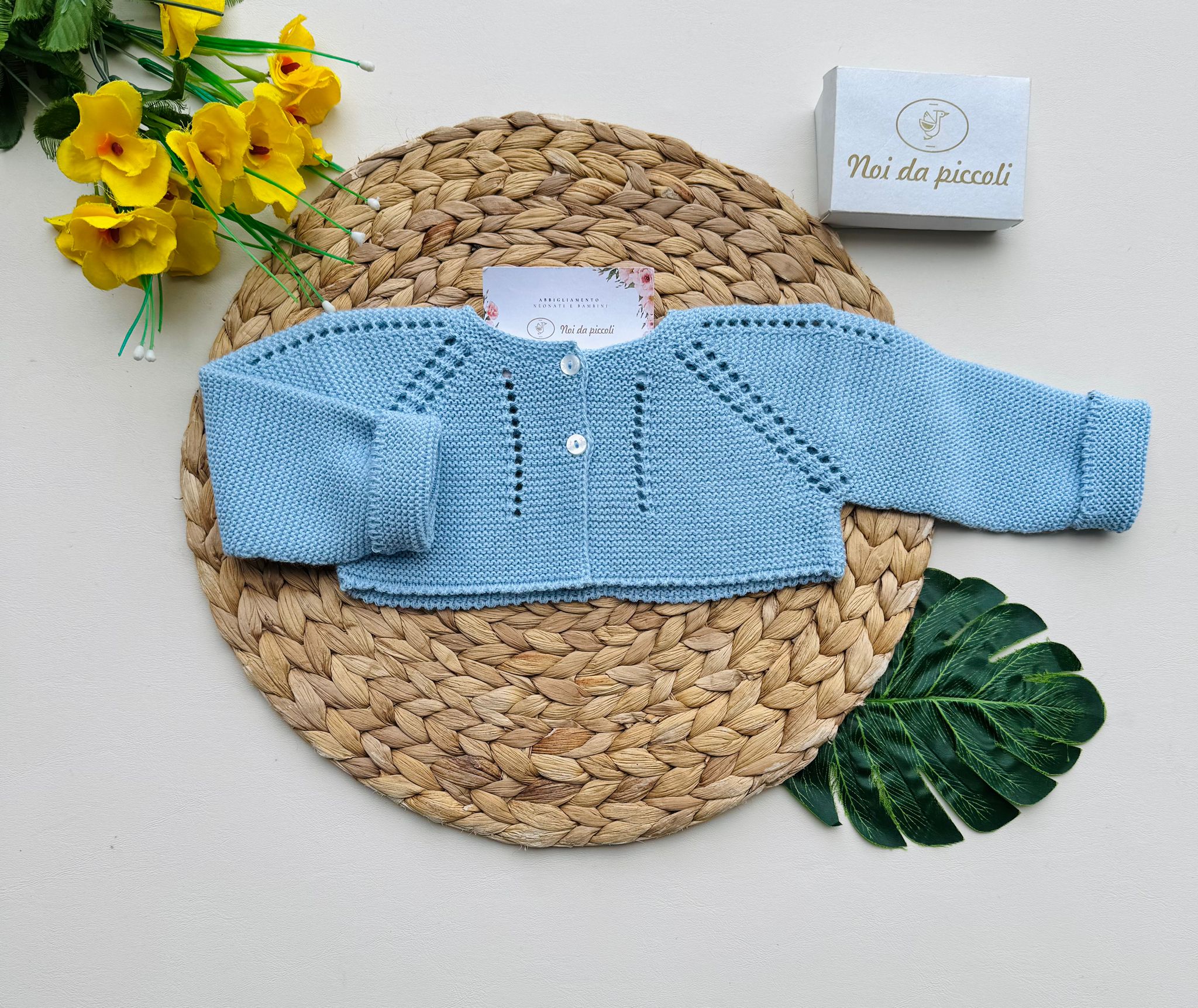 GOLFINO FILATO FRESCO CELESTE CALADOS - Noi da piccoli