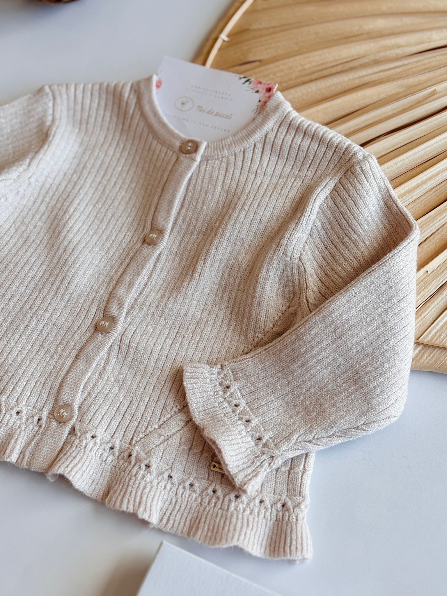 GOLFINO IN CALDO COTONE BEIGE - Noi da piccoli