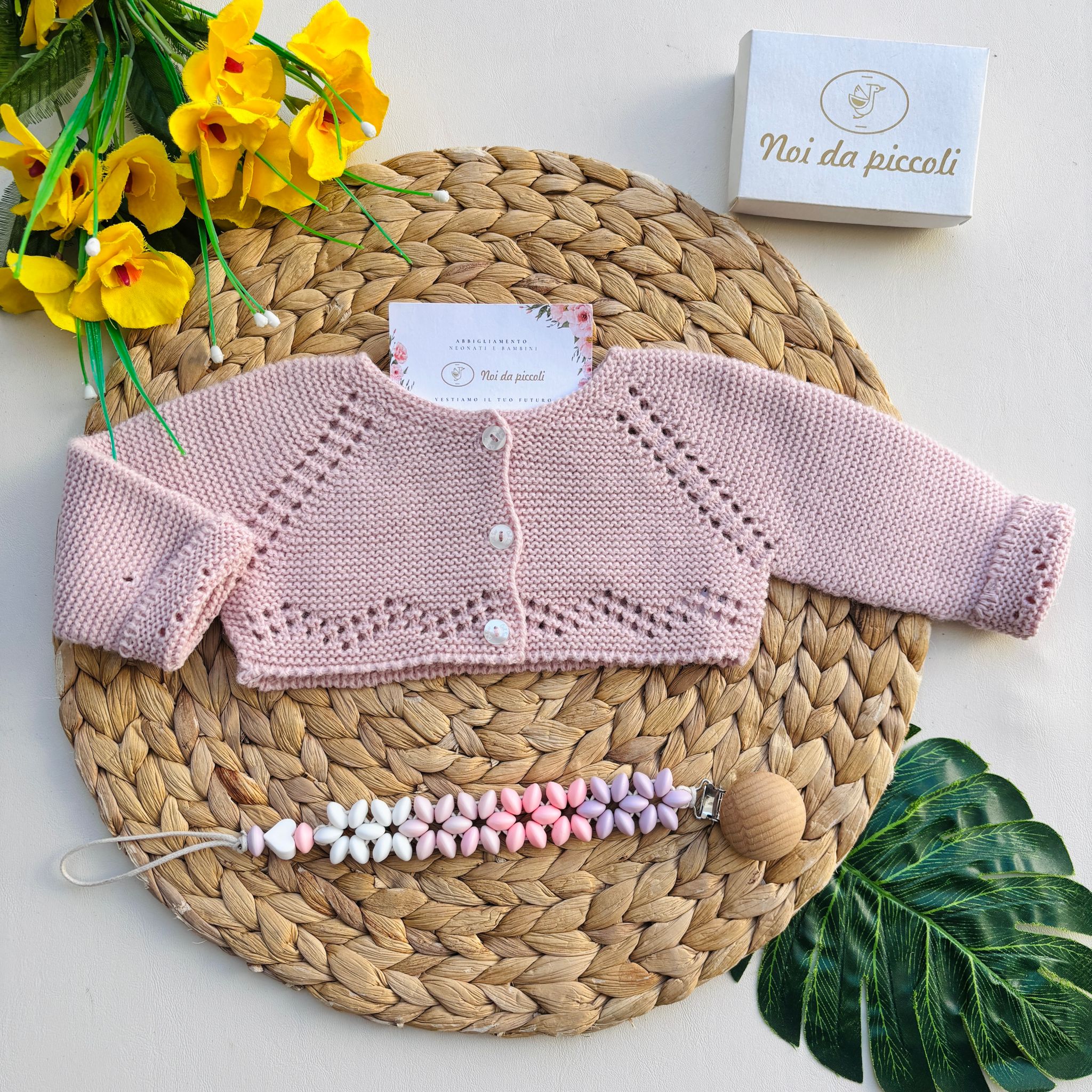 GOLFINO IN FILATO CALDO ROSA EMPOLVADO - Noi da piccoli