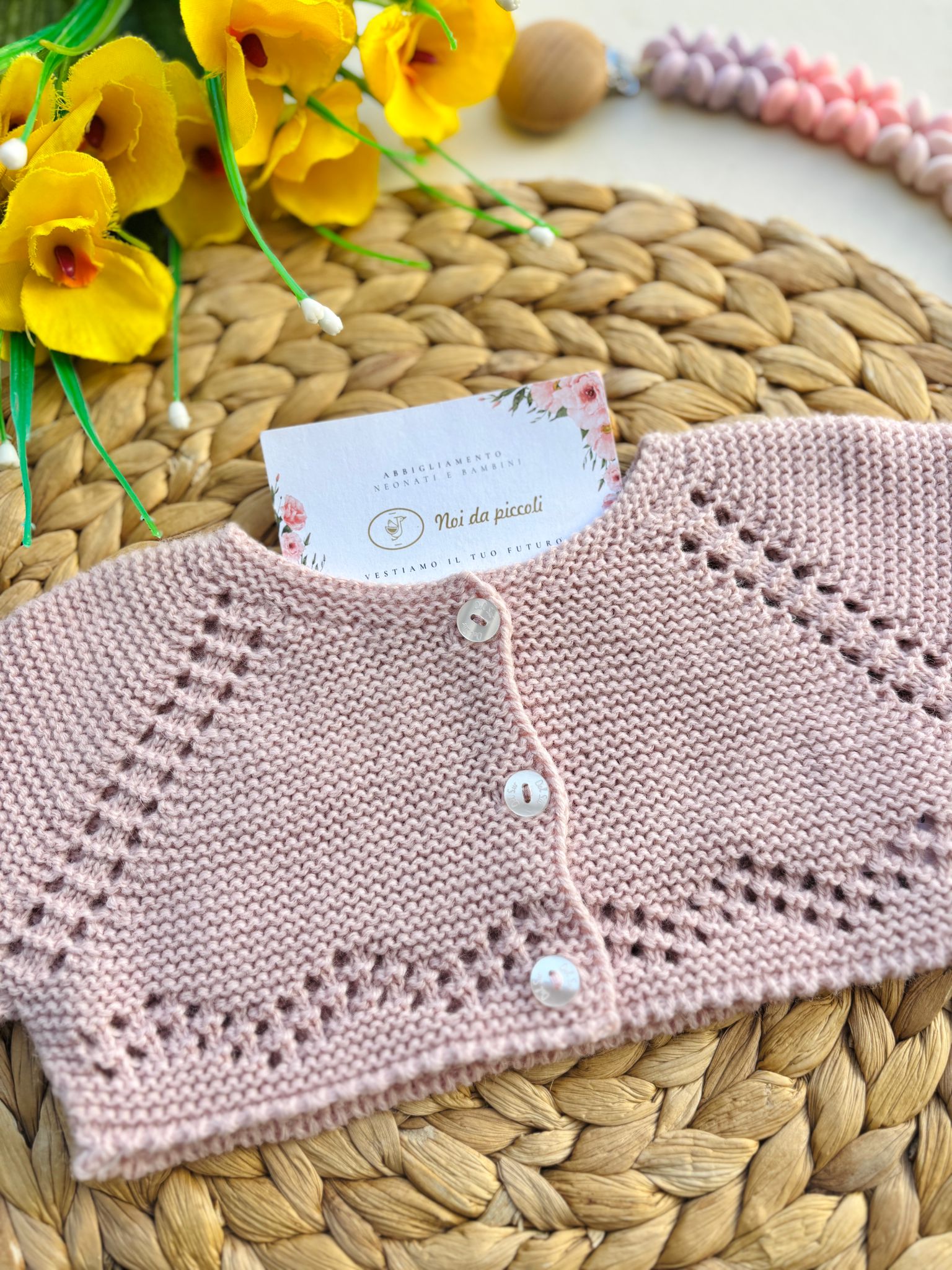 GOLFINO IN FILATO CALDO ROSA EMPOLVADO - Noi da piccoli