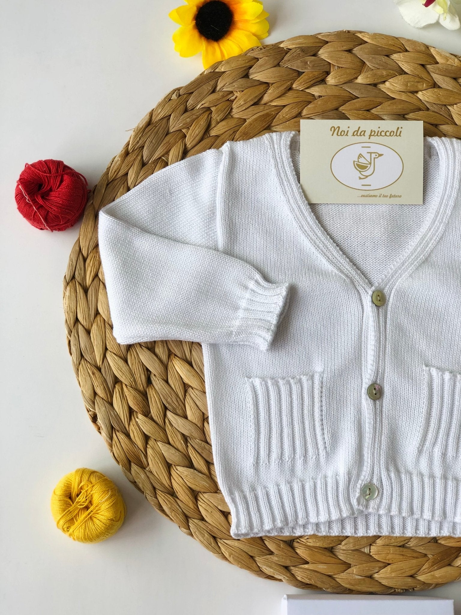 GOLFINO IN FILO DI COTONE BLANCO - Noi da piccoli