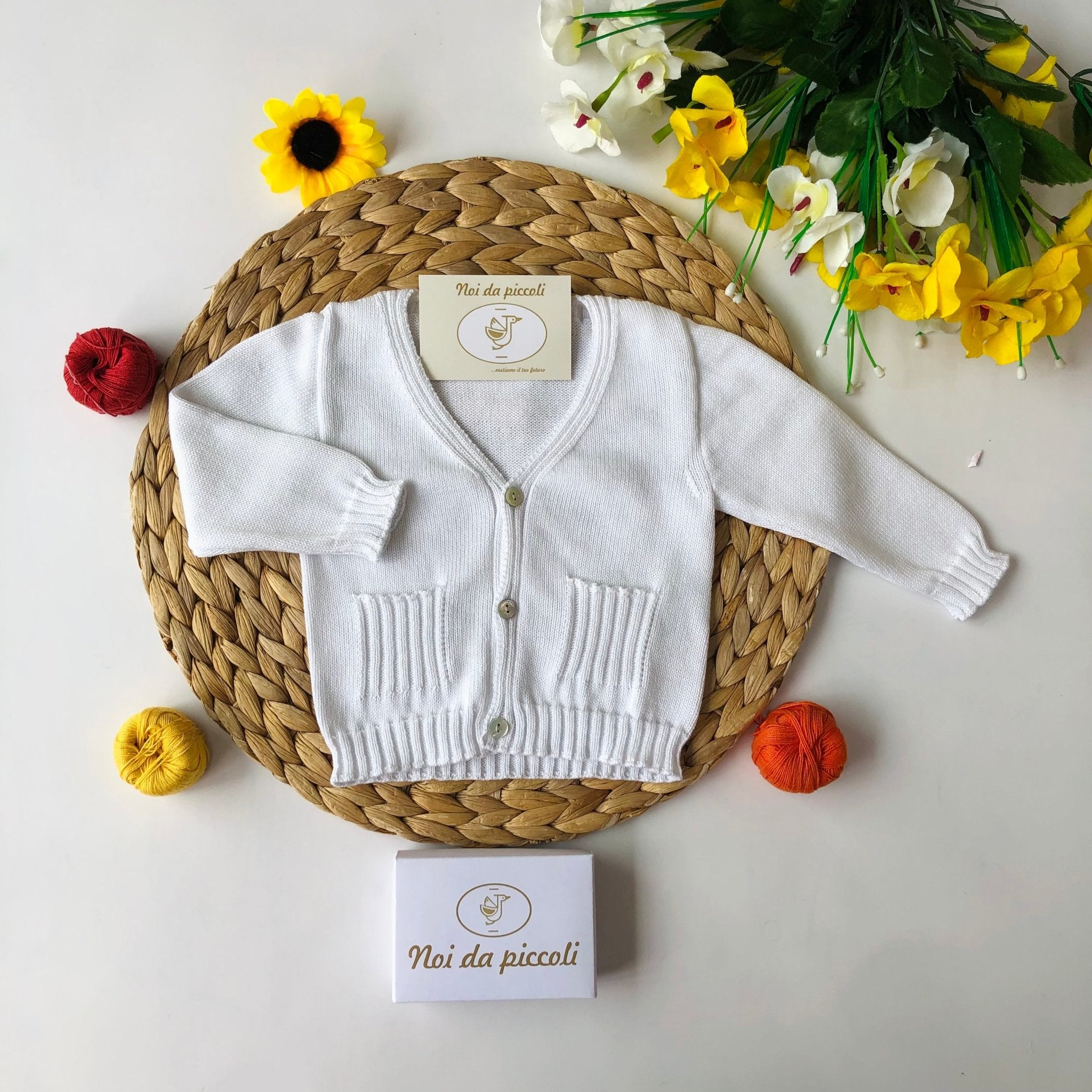 GOLFINO IN FILO DI COTONE BLANCO - Noi da piccoli