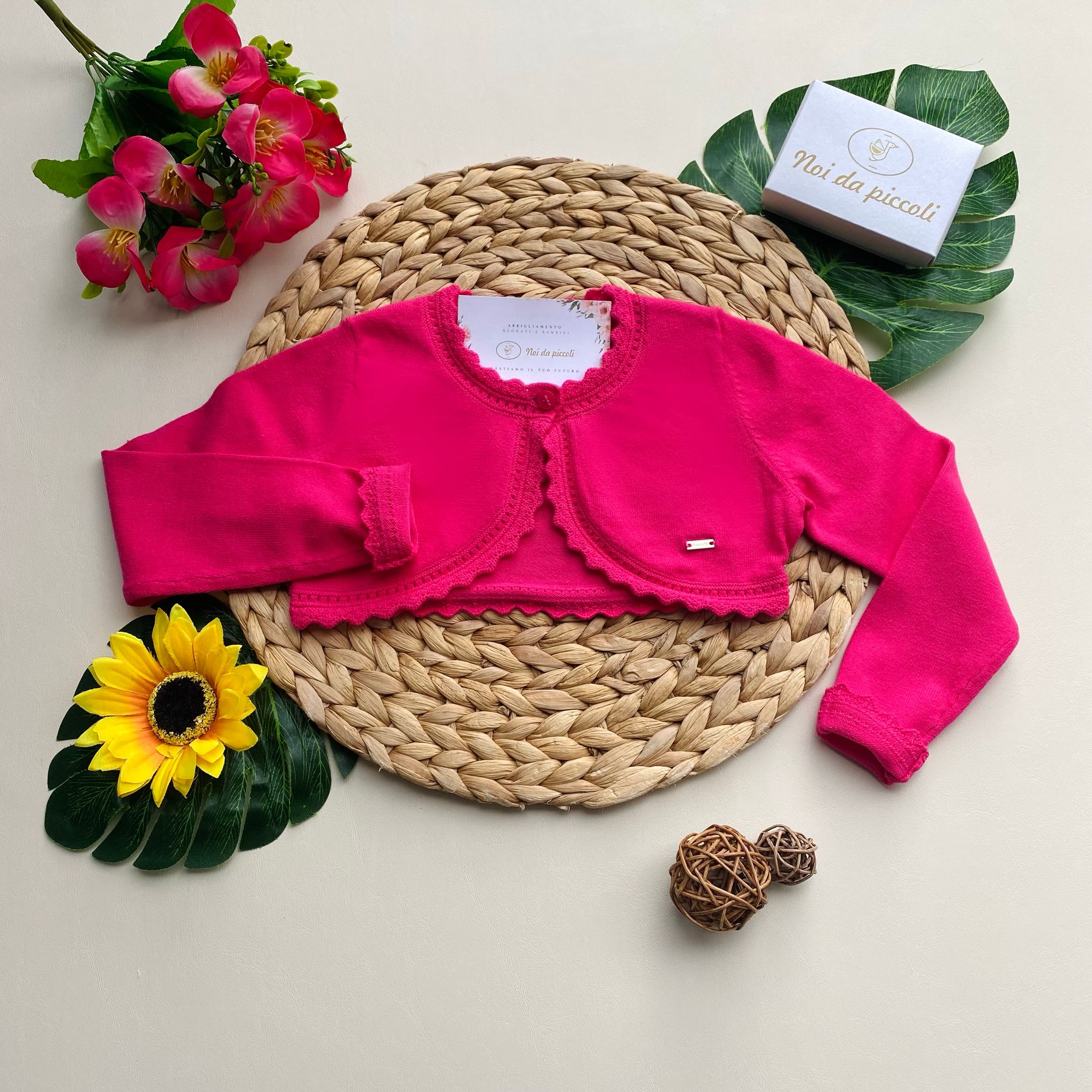 GOLFINO MAGENTA CON RICAMINI - Noi da piccoli