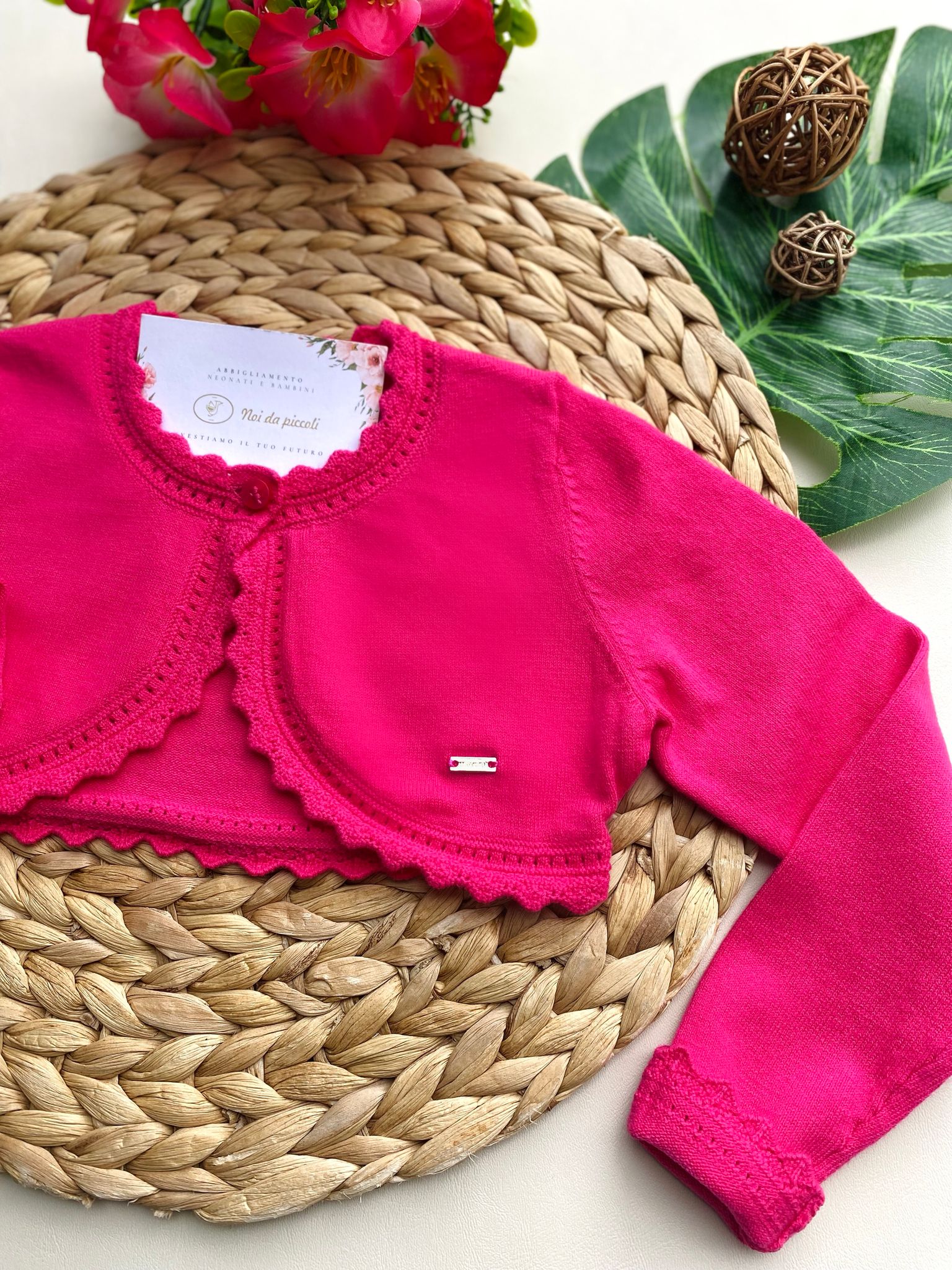 GOLFINO MAGENTA CON RICAMINI - Noi da piccoli