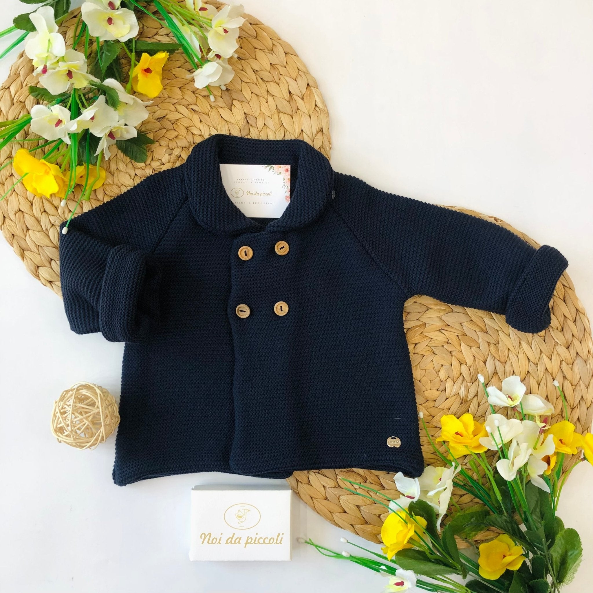 GOLFINO MARINO IN MAGLINA CALDA 4 BOTTONI - Noi da piccoli