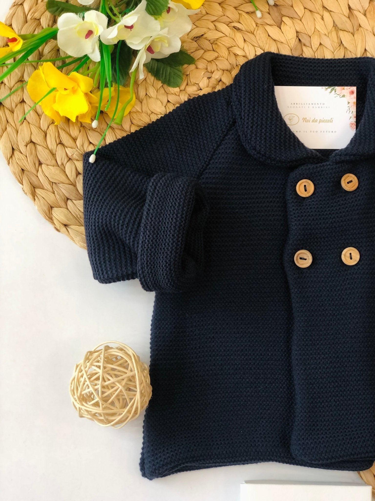 GOLFINO MARINO IN MAGLINA CALDA 4 BOTTONI - Noi da piccoli