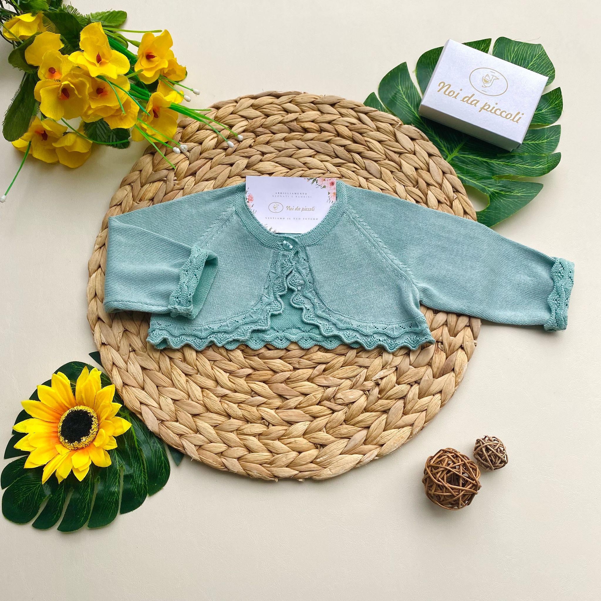 GOLFINO MENTA CON RICAMINI - Noi da piccoli