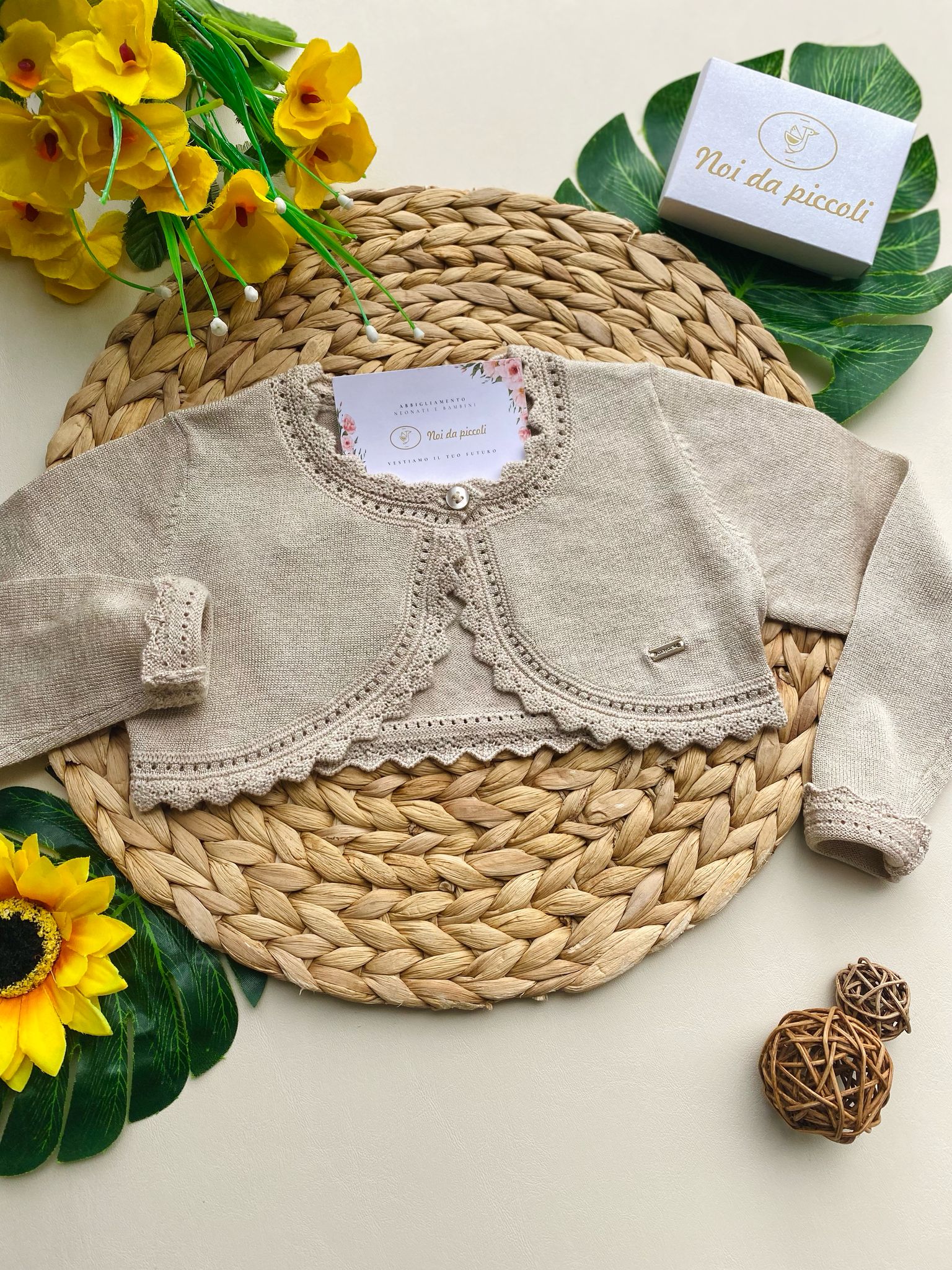 GOLFINO SABBIA CON RICAMINI - Noi da piccoli