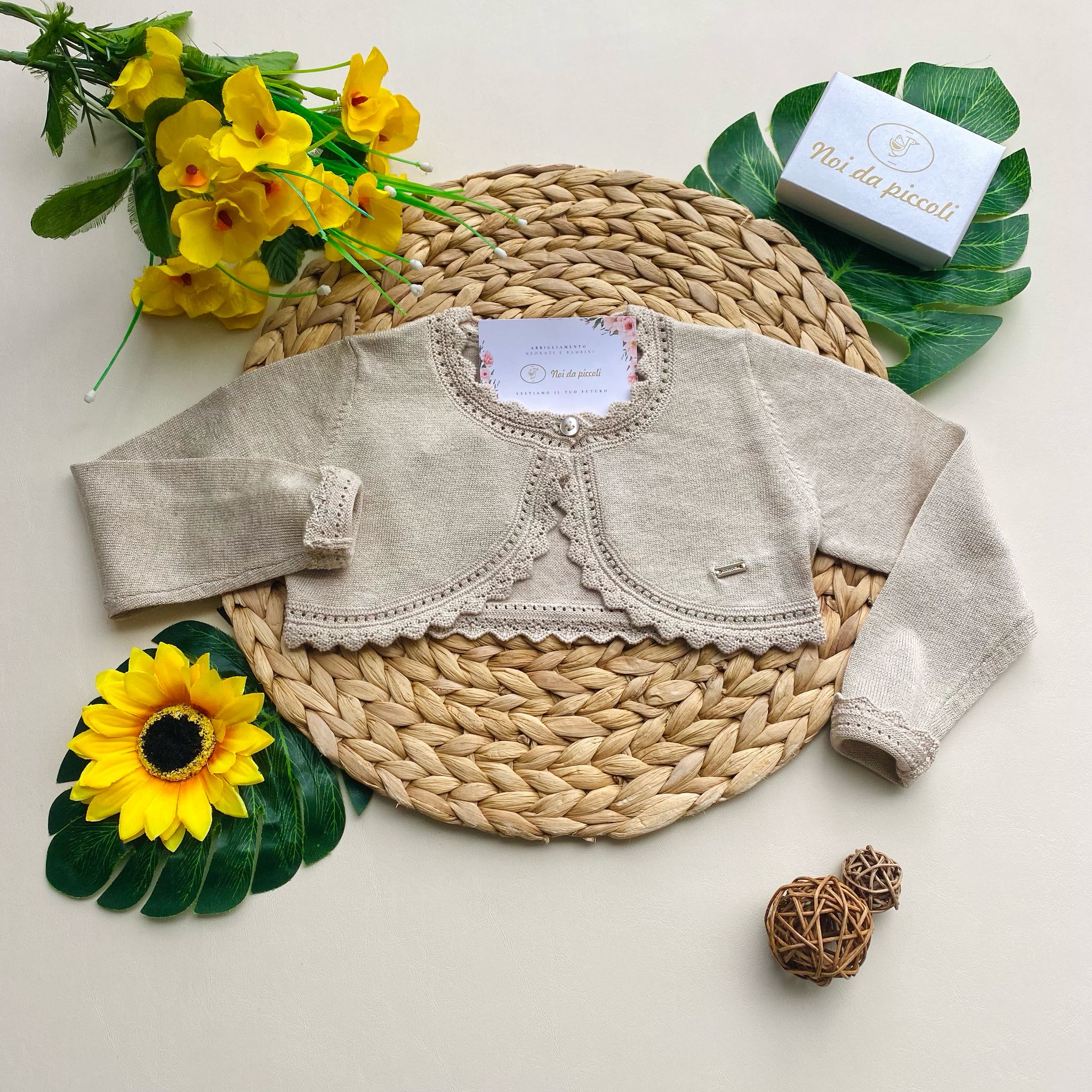 GOLFINO SABBIA CON RICAMINI - Noi da piccoli