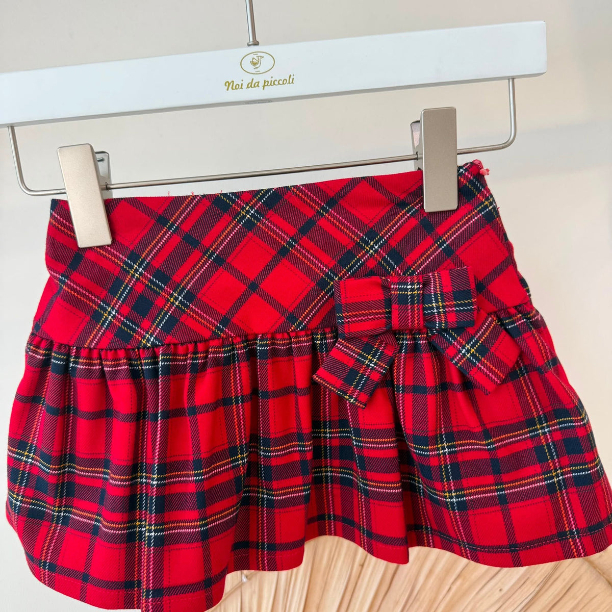 Gonna in Cotone Caldo Rosso Tartan Minibanda - Noi da piccoli