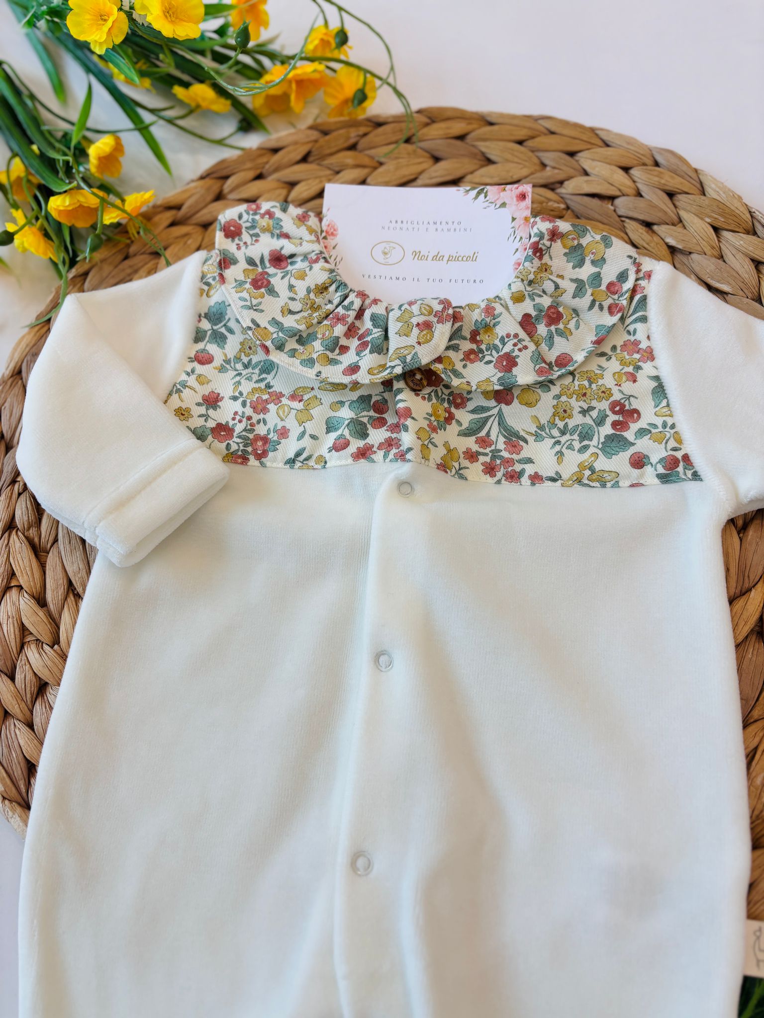 TUTINA ANTIPANICO IN CINIGLIA BIANCO FLOREALE