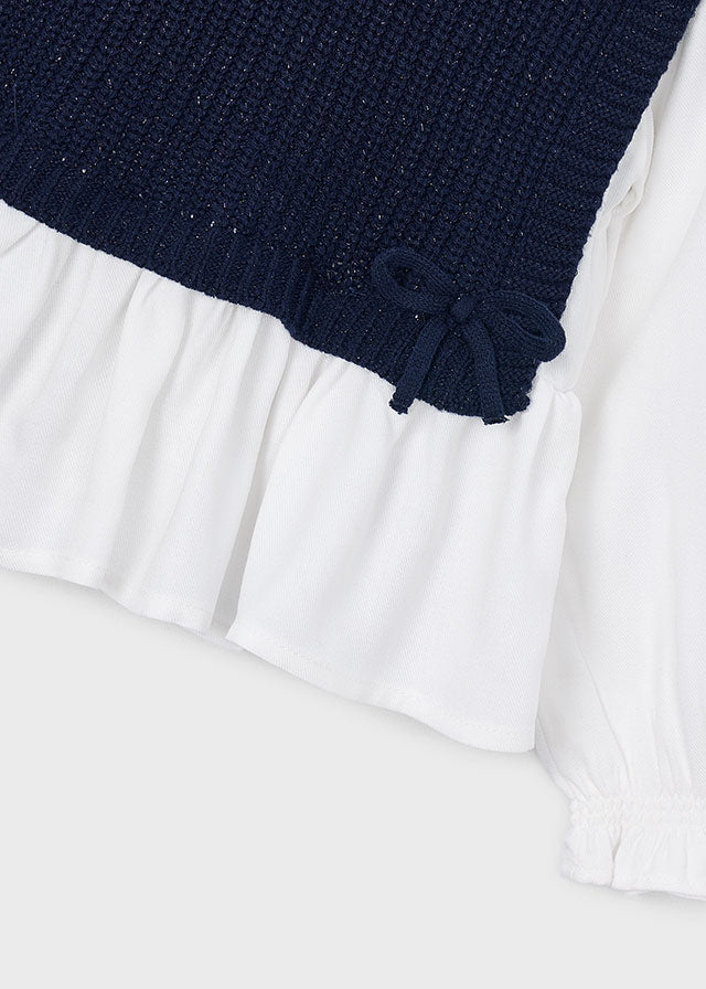 MAGLIA IN COTONE CALDO BLU