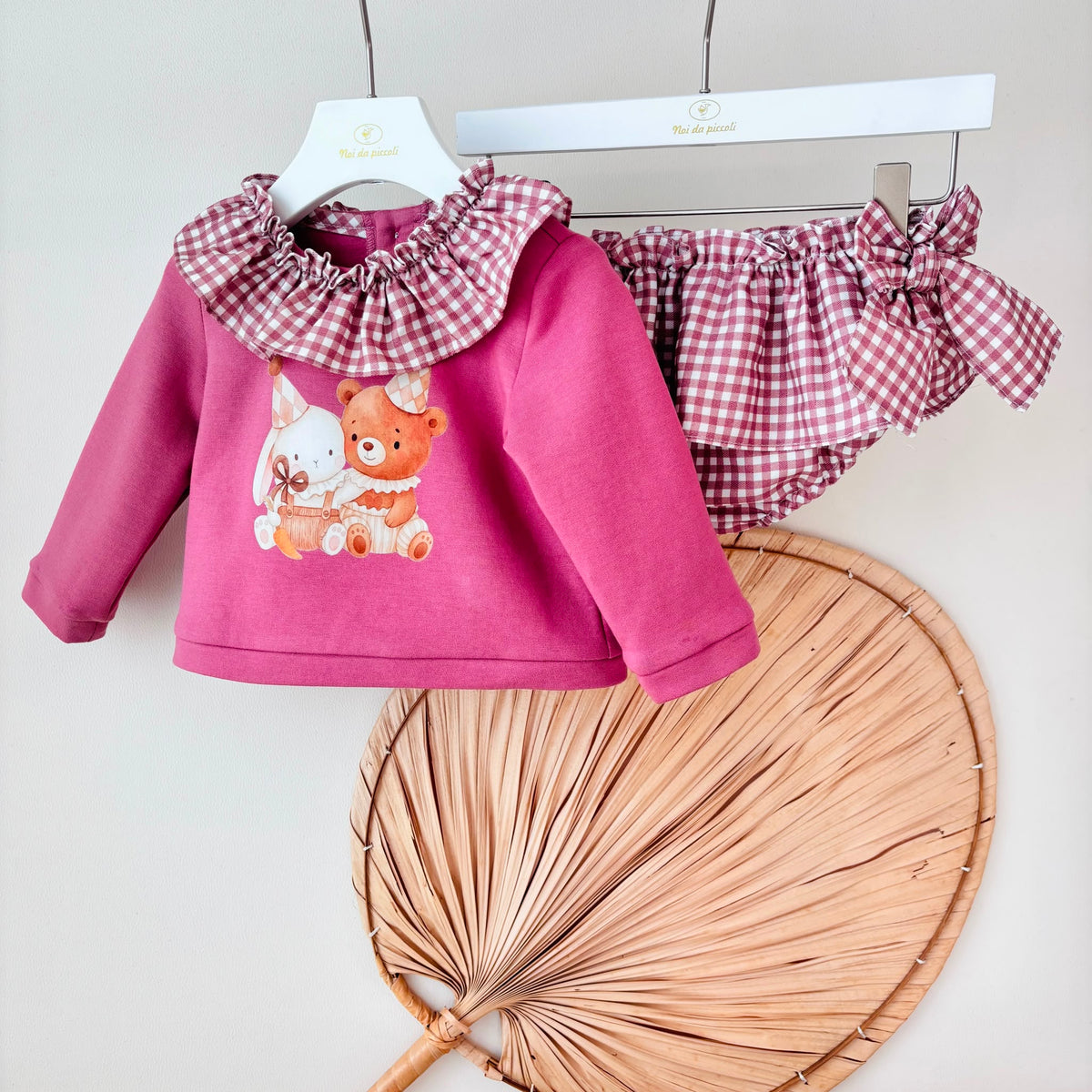 COMPLETO IN COTONE CALDO MALVA con fantasia vicky