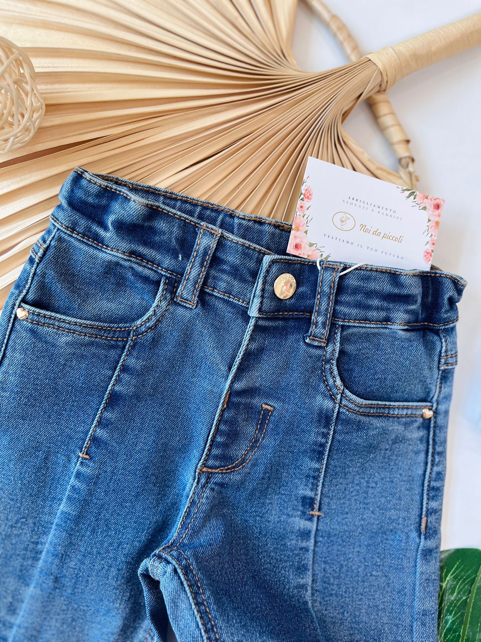 JEANS A PALAZZO DENIM MEDIO Blu - Noi da piccoli