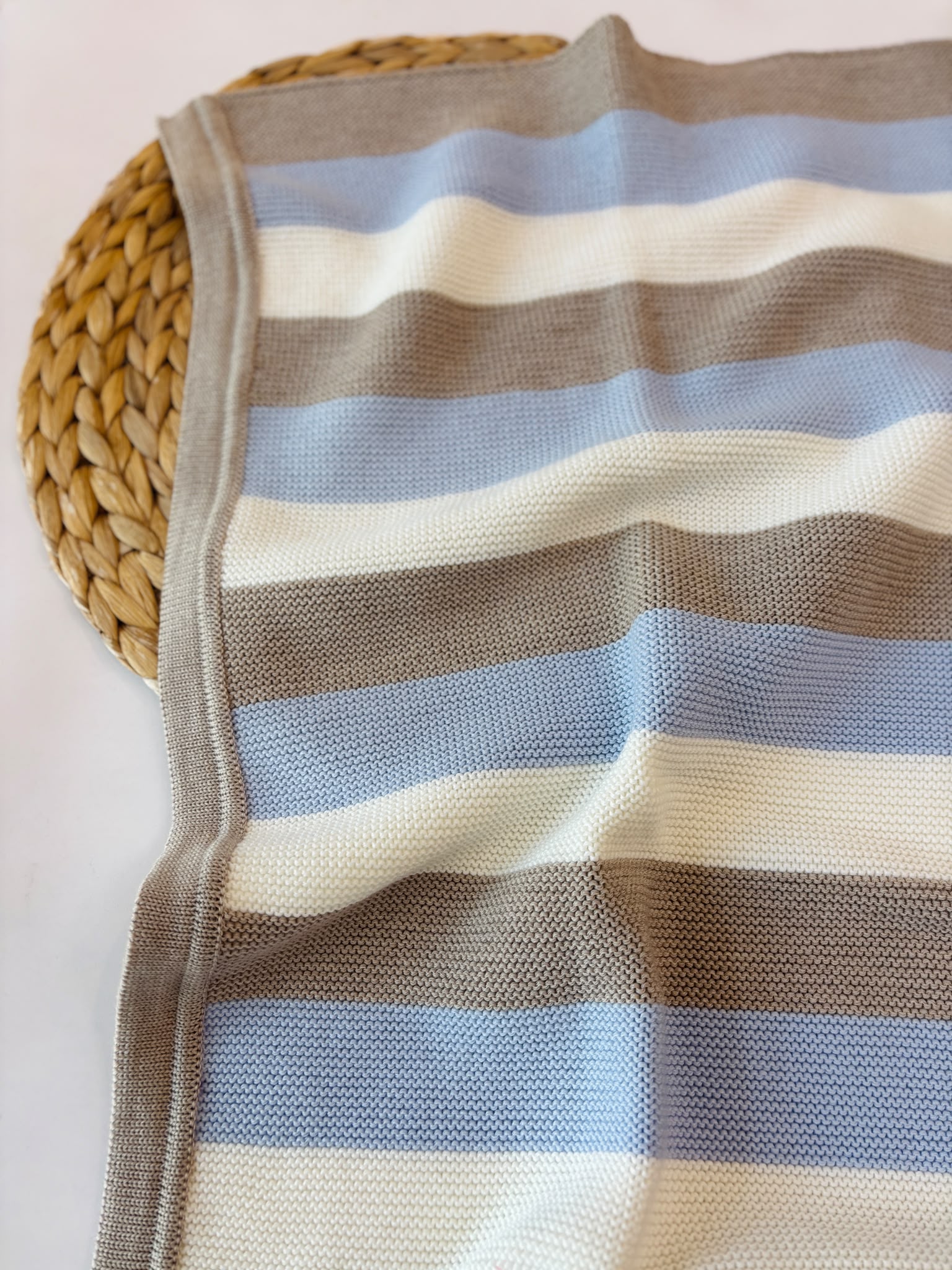 COPERTINA IN LANA MERINO EXTRAFINE BEIGE