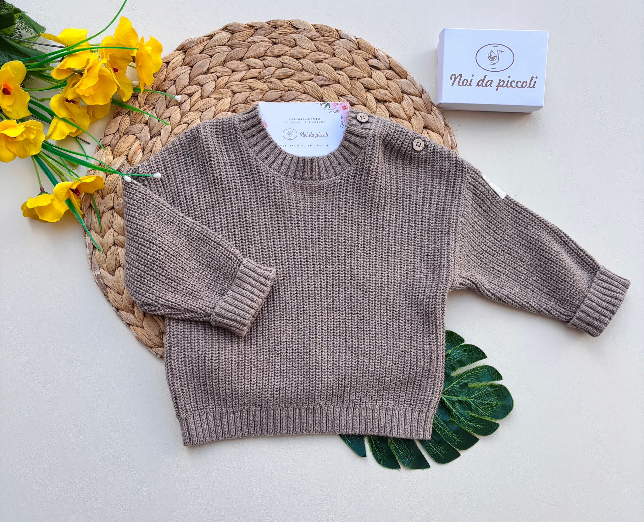 MAGLIONE FILATO CALDO TORTORA