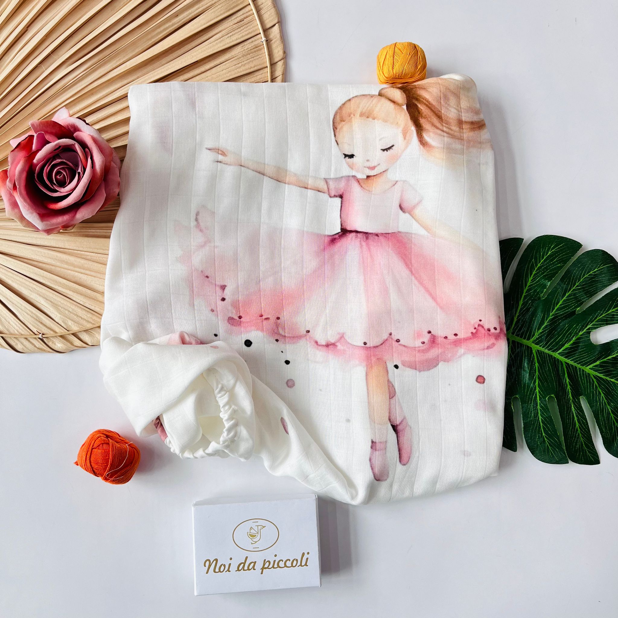 LENZUOLINO CON ANGOLI BALLERINA 50 COTONE E 50 BAMBOO BIANCO - Noi da piccoli
