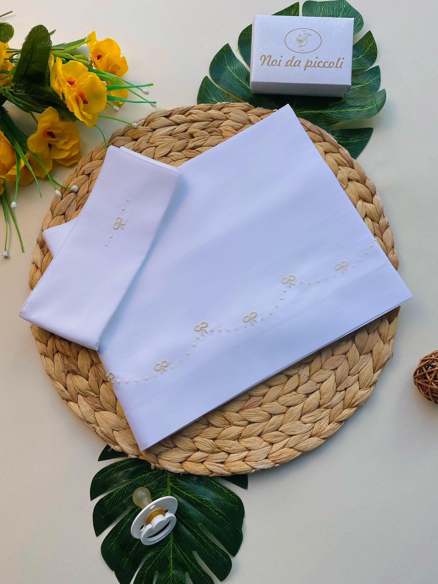 lenzuolo carrozzina 100 % COTONE Bianco - Noi da piccoli