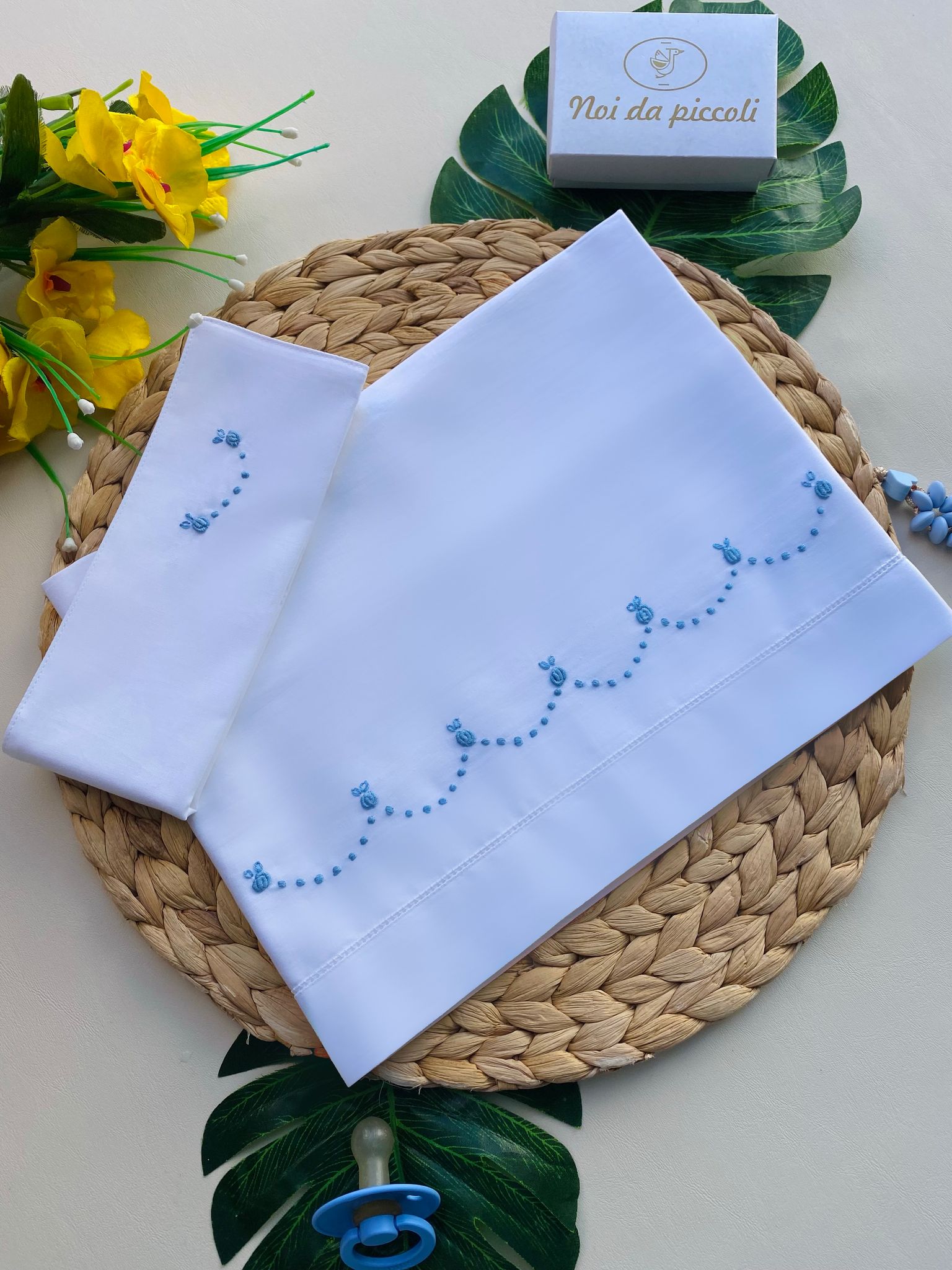 lenzuolo carrozzina 100 % COTONE Bianco - Noi da piccoli