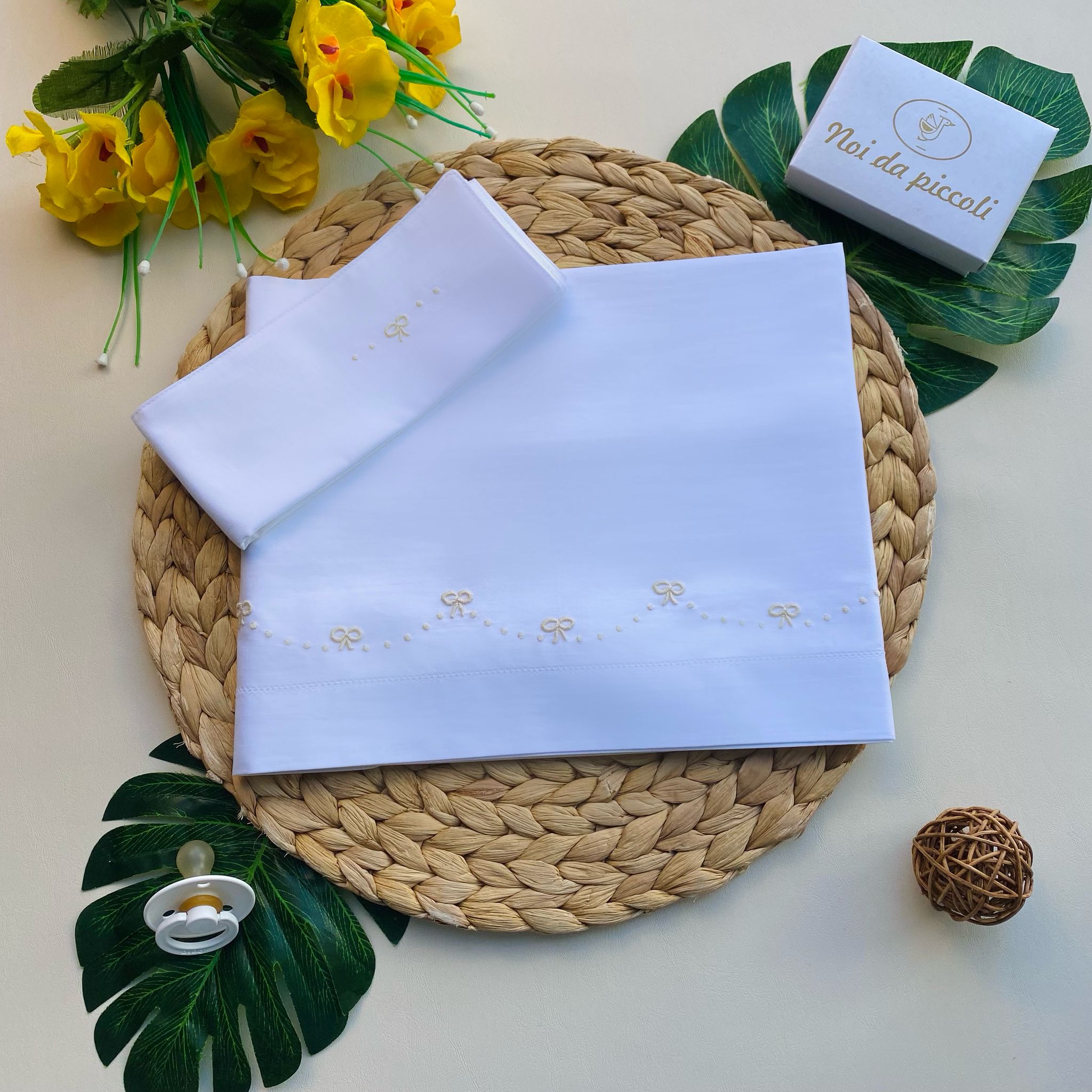 lenzuolo carrozzina 100 % COTONE Bianco - Noi da piccoli