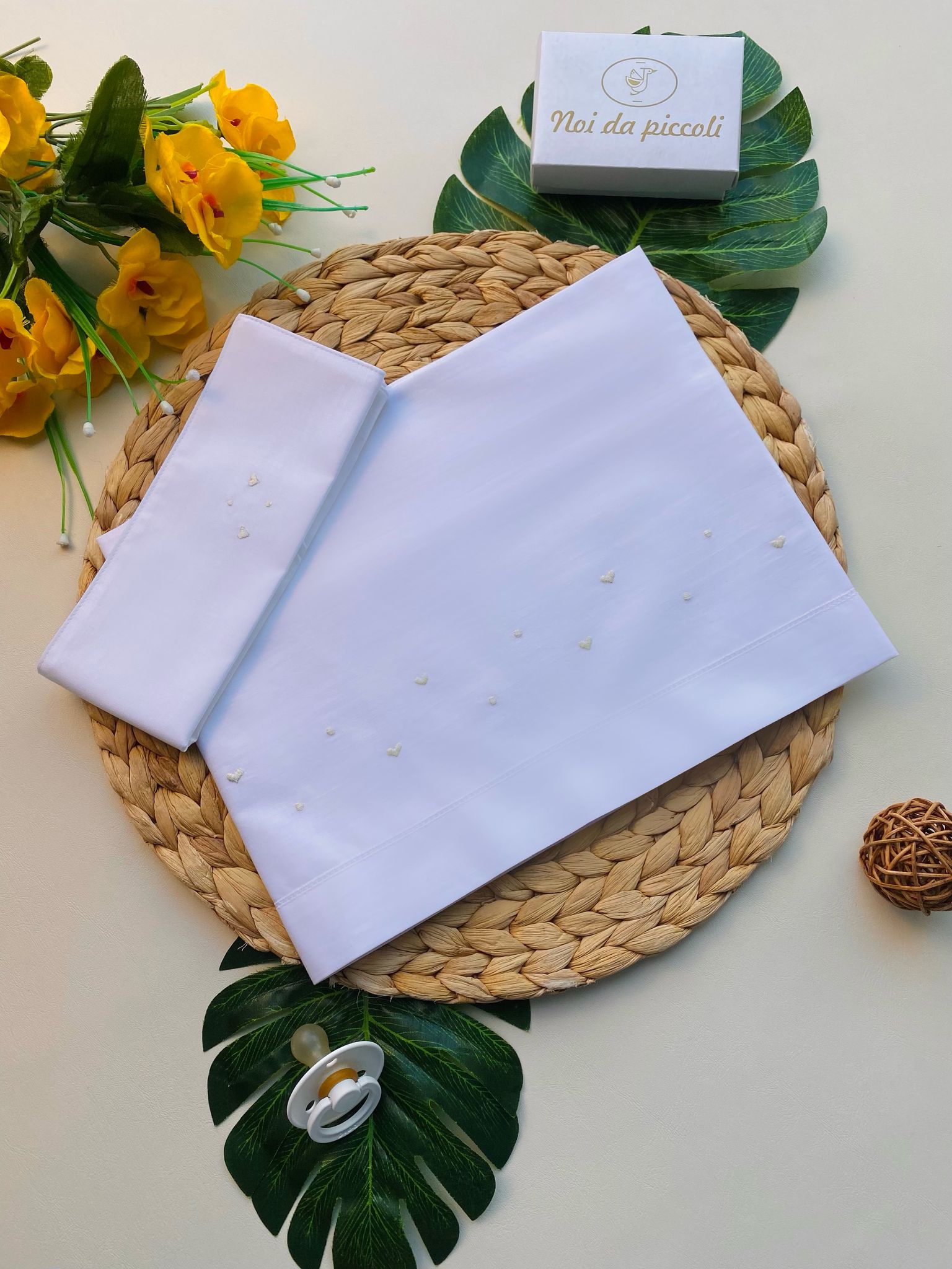 lenzuolo carrozzina 100 % COTONE Bianco - Noi da piccoli