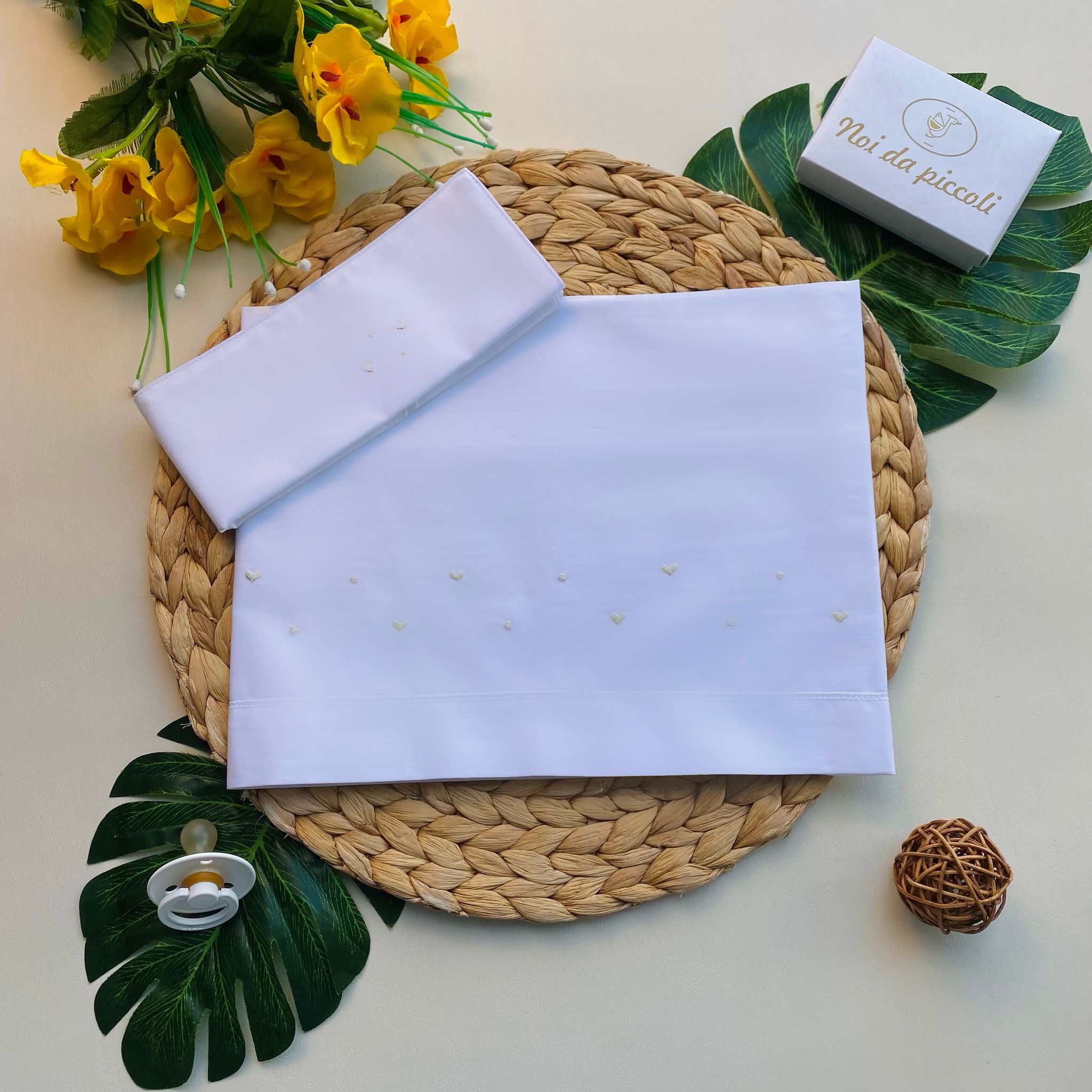 lenzuolo carrozzina 100 % COTONE Bianco - Noi da piccoli