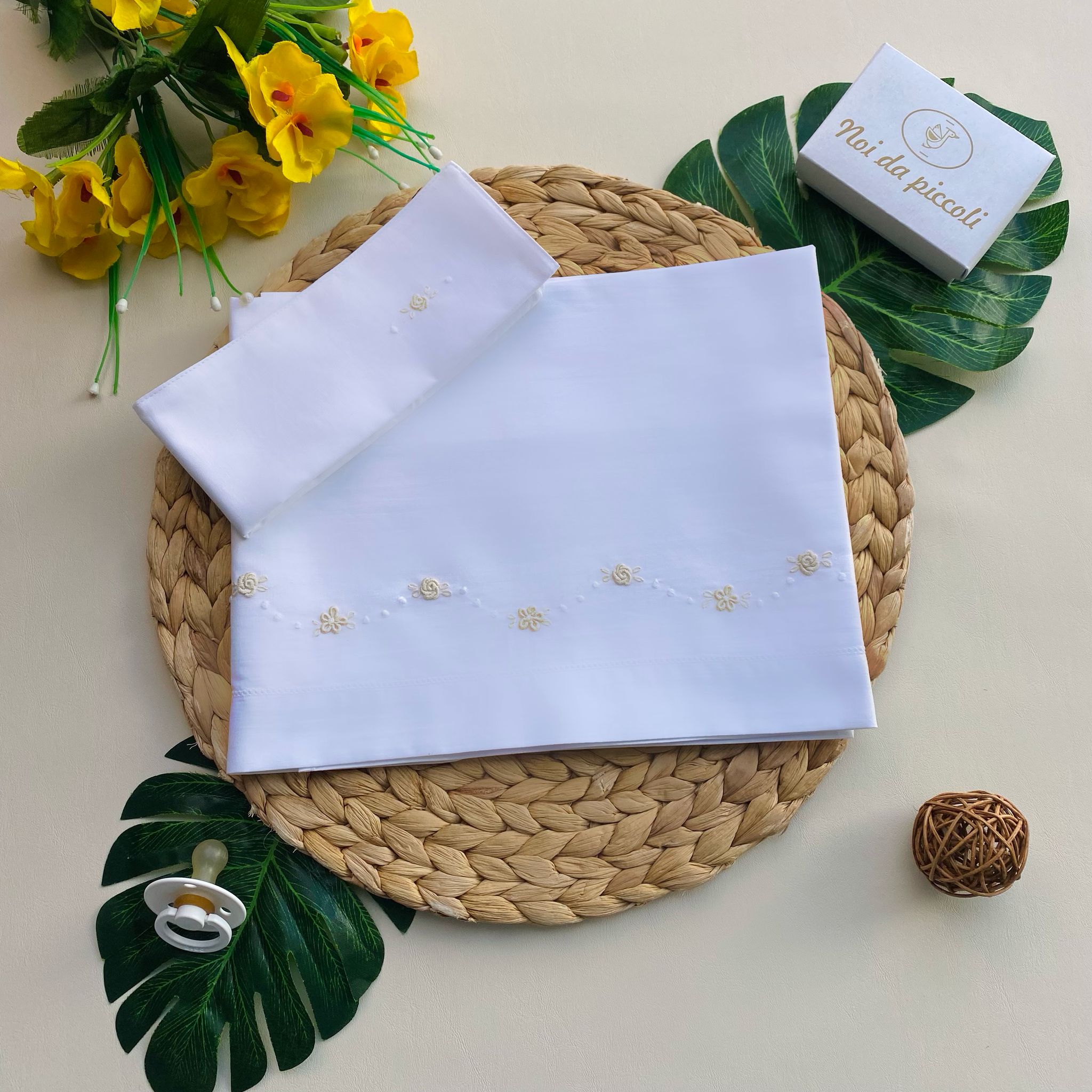 lenzuolo carrozzina 100 % COTONE Bianco - Noi da piccoli