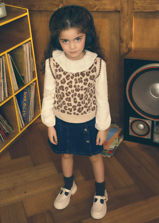 GILET MACULATO IN FILATO CALDO BEIGE