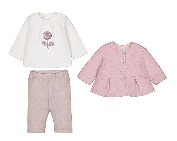 COMPLETO COTONE CALDO ROSA E BEIGE