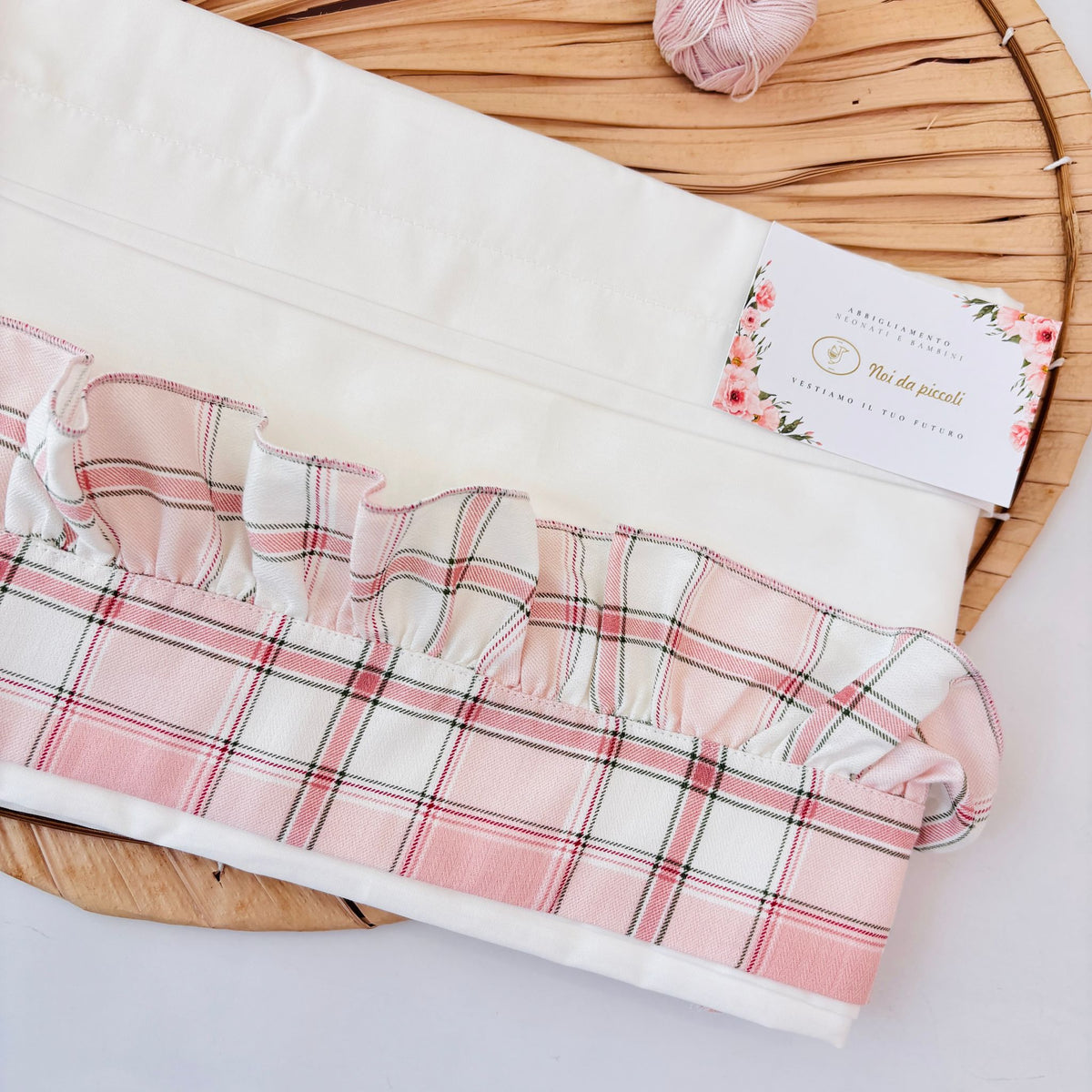 SET LENZUOLA 100% COTONE BIANCO ROSA VICKY