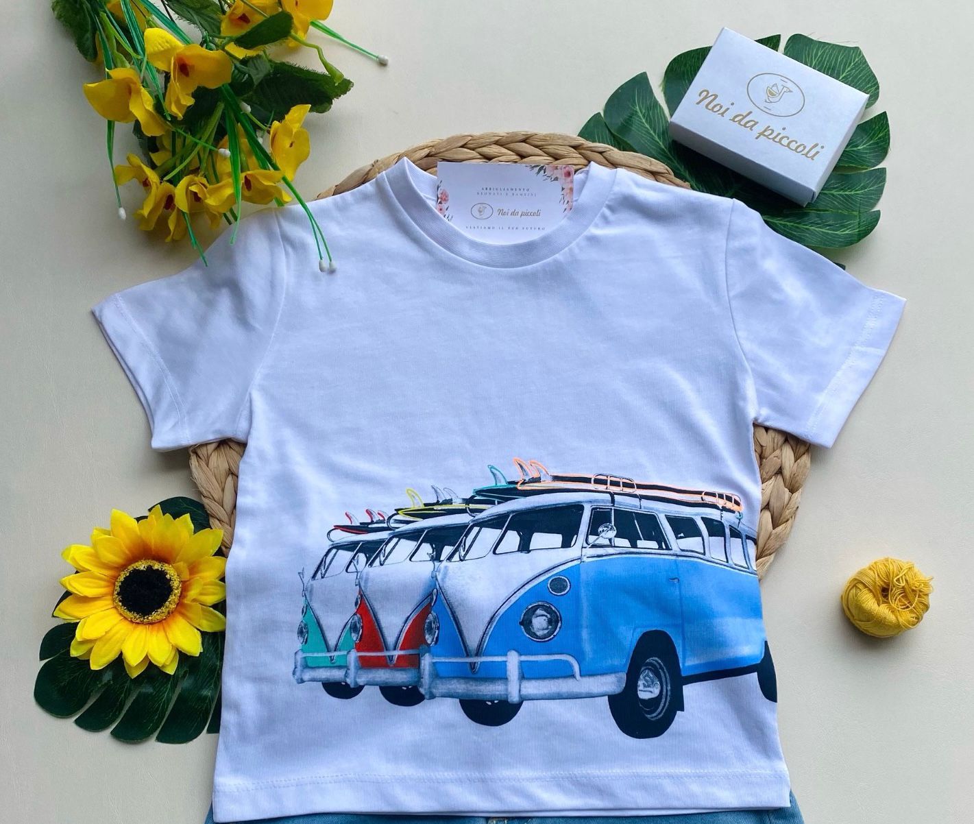 MAGLIA CON FURGONCINI COTONE BIANCO - Noi da piccoli