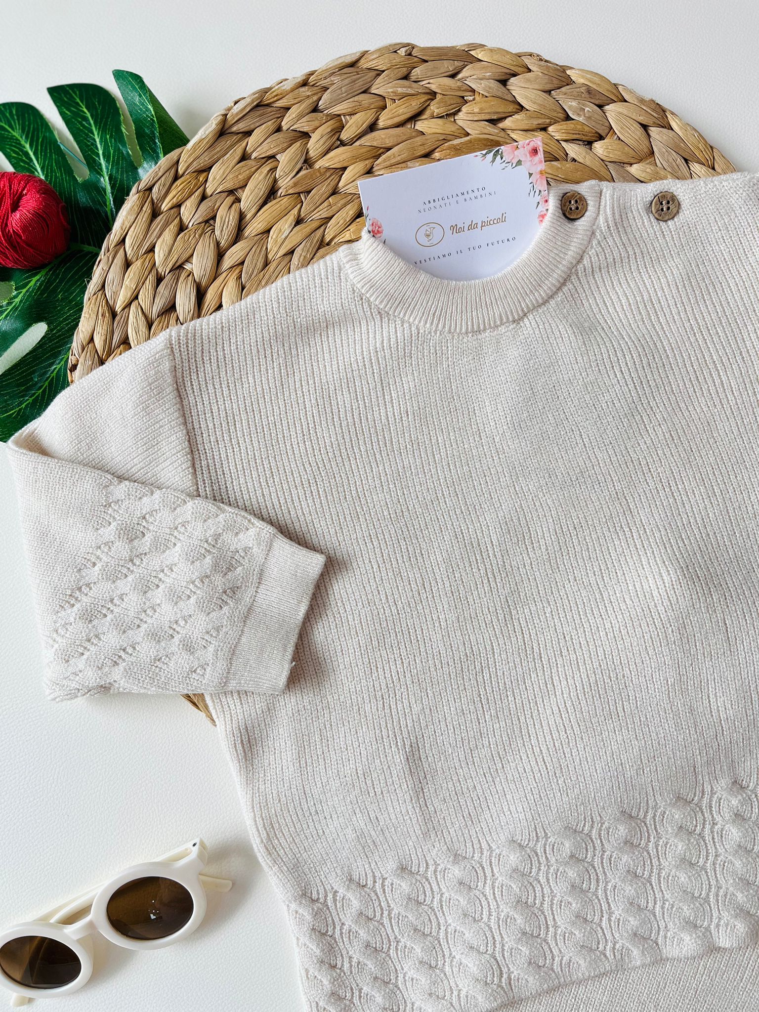 MAGLIA CON PANTALONE PALAZZO COTONE CALDO ARENA - Noi da piccoli