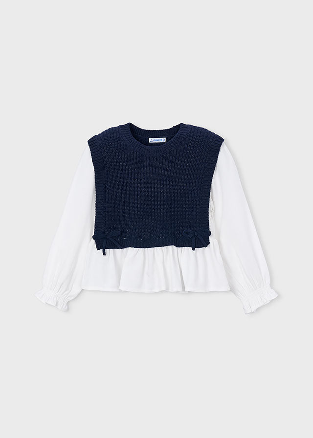 Maglia in Cotone Caldo Blu Mayoral