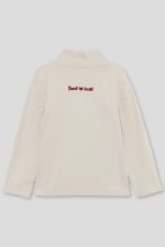 MAGLIA IN COTONE CALDO CON SCRITTA "SWEET HEART" PANNA