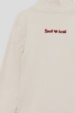 MAGLIA IN COTONE CALDO CON SCRITTA "SWEET HEART" PANNA - Noi da piccoli