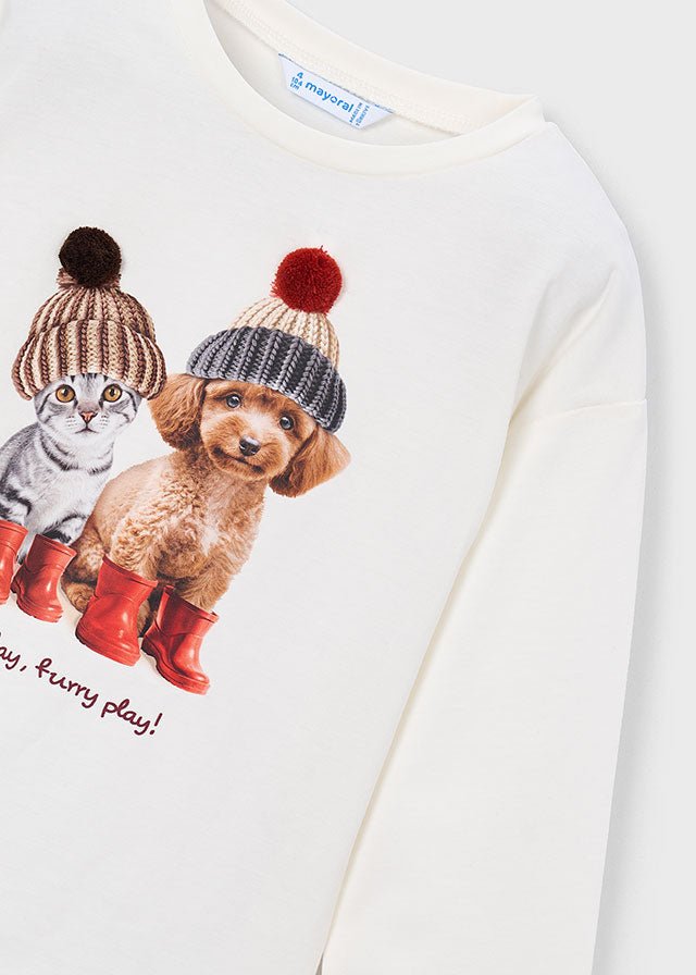 MAGLIA IN COTONE CALDO PANNA - Noi da piccoli