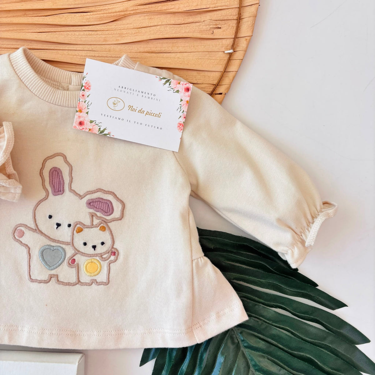 MAGLIA IN COTONE CALDO PANNA - Noi da piccoli