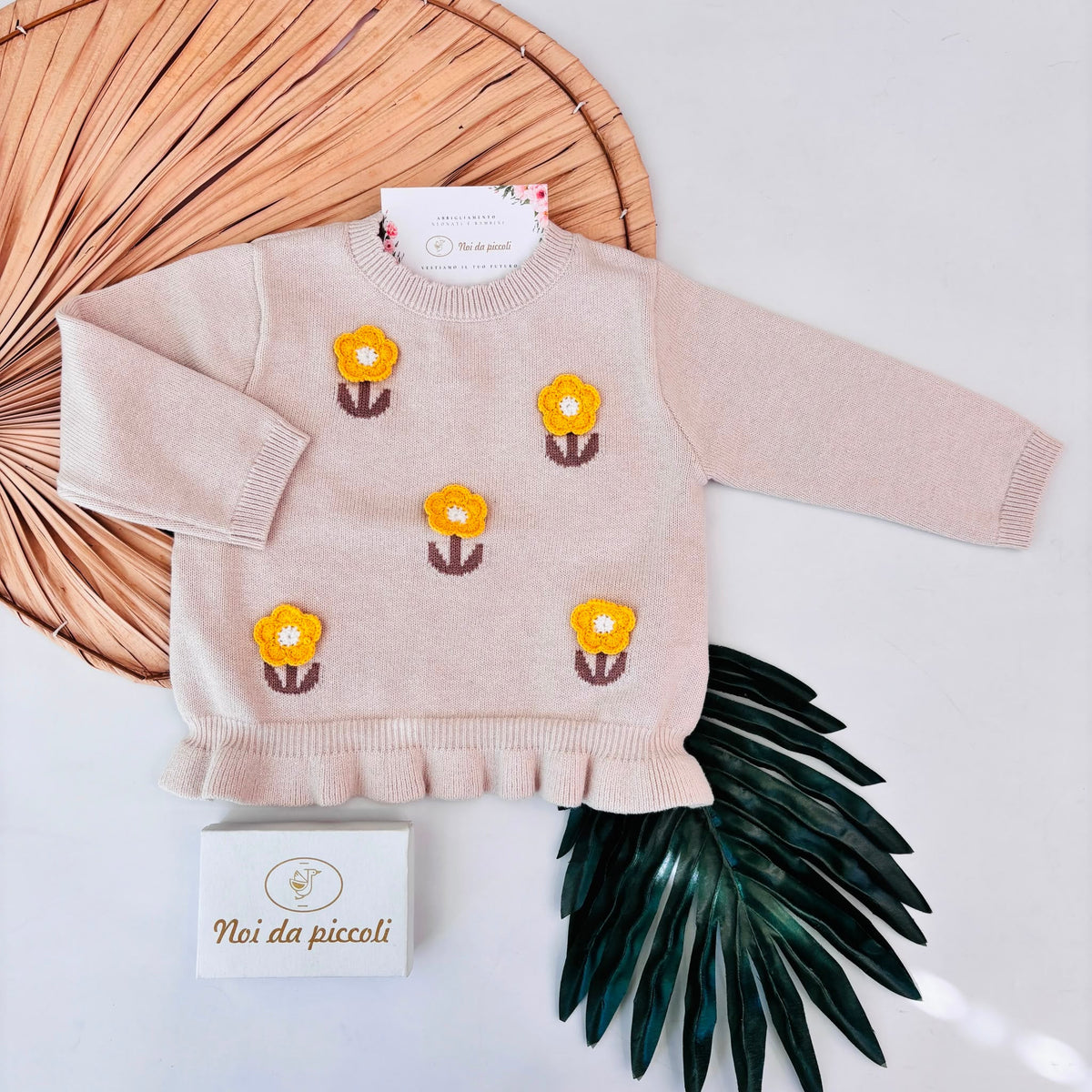 MAGLIA IN FILATO CALDO BEIGE - Noi da piccoli