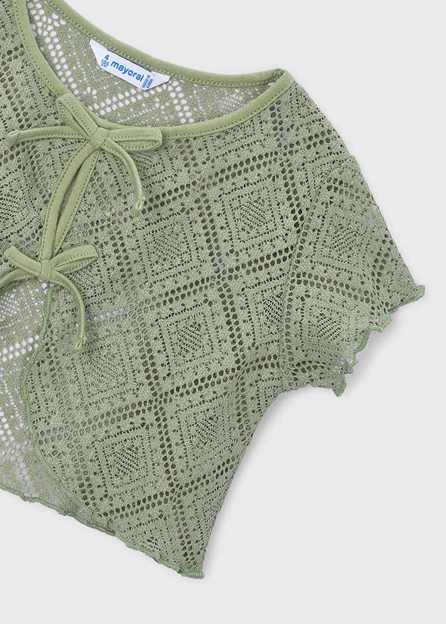 MAGLIETTINA CON CANOTTA UNCINETTO VERDE - Noi da piccoli