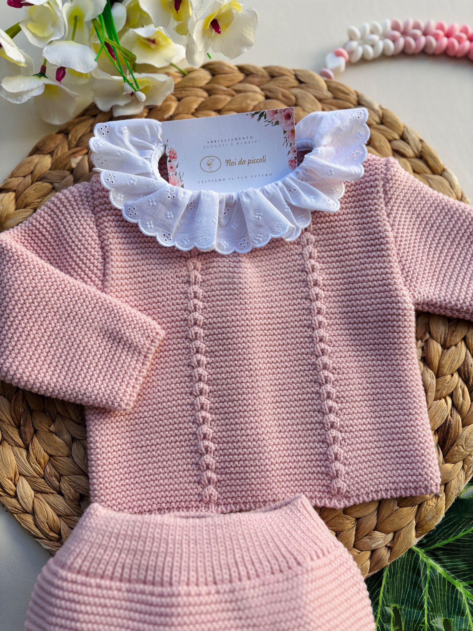 MAGLIETTINA CON CULOTTINA FILATO CALDO ROSADO - Noi da piccoli