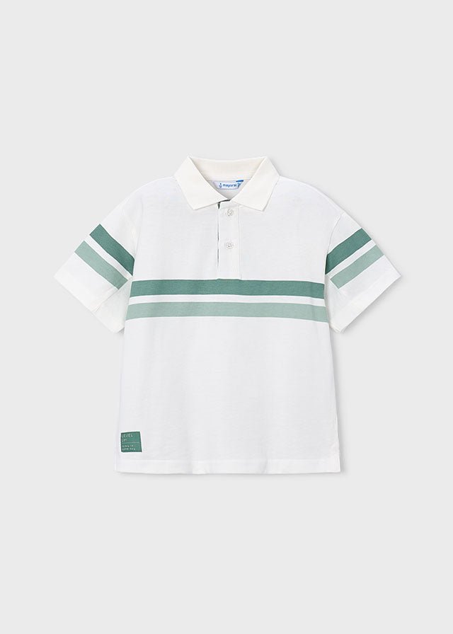 MAGLIETTINA IN COTONE A RIGHE BIANCO - Noi da piccoli