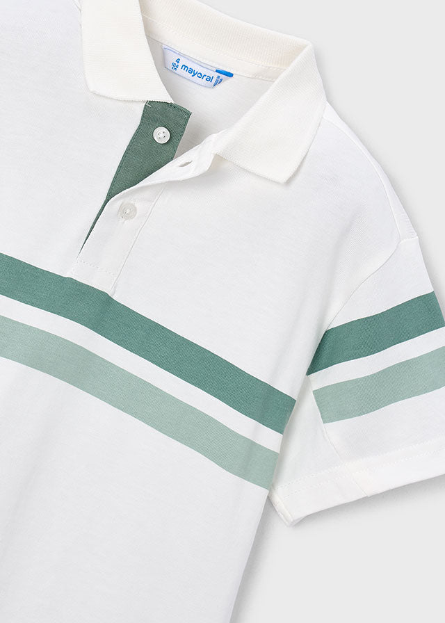 MAGLIETTINA IN COTONE A RIGHE BIANCO - Noi da piccoli