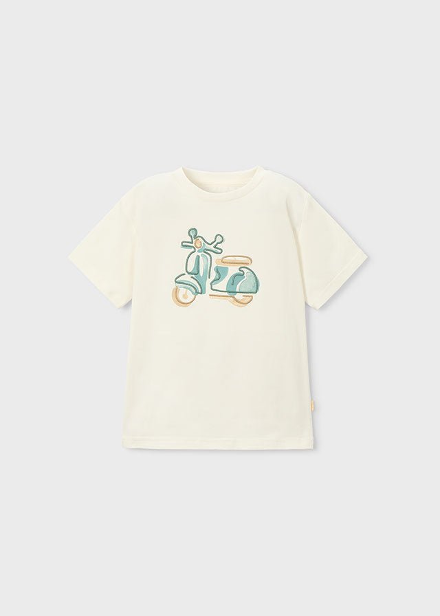 MAGLIETTINA IN COTONE BIANCO VERDE - Noi da piccoli