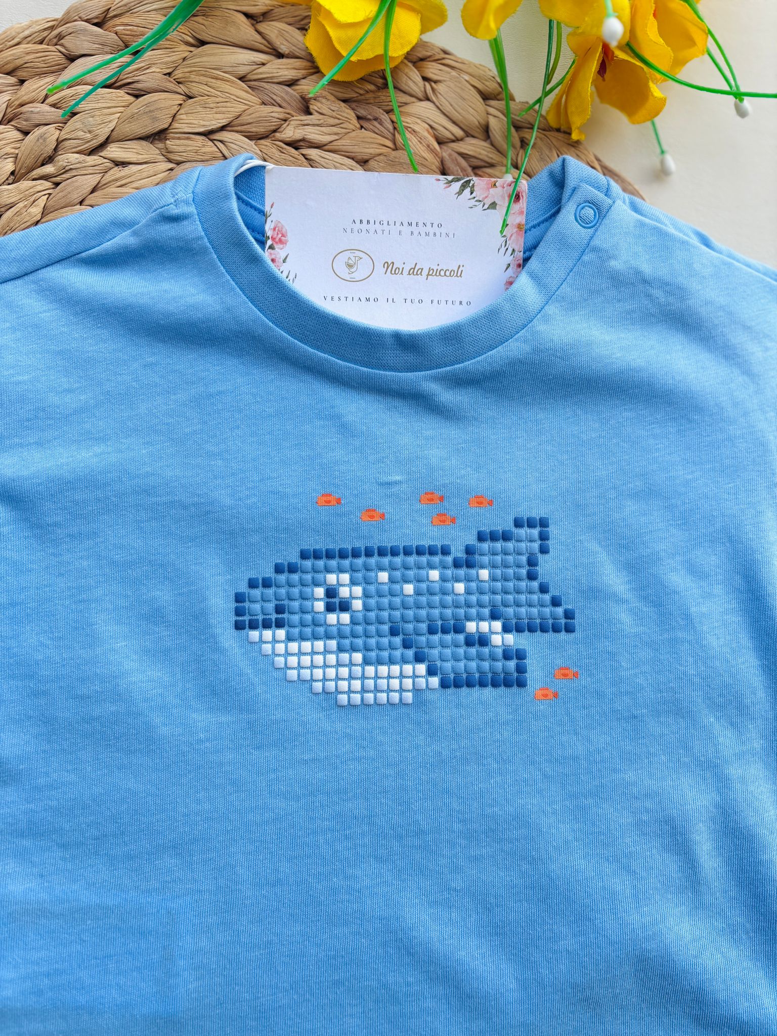 MAGLIETTINA IN COTONE CIELO - Noi da piccoli