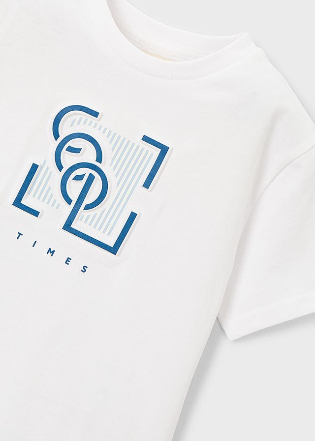 MAGLIETTINA IN COTONE CON DISEGNINI BIANCO - Noi da piccoli