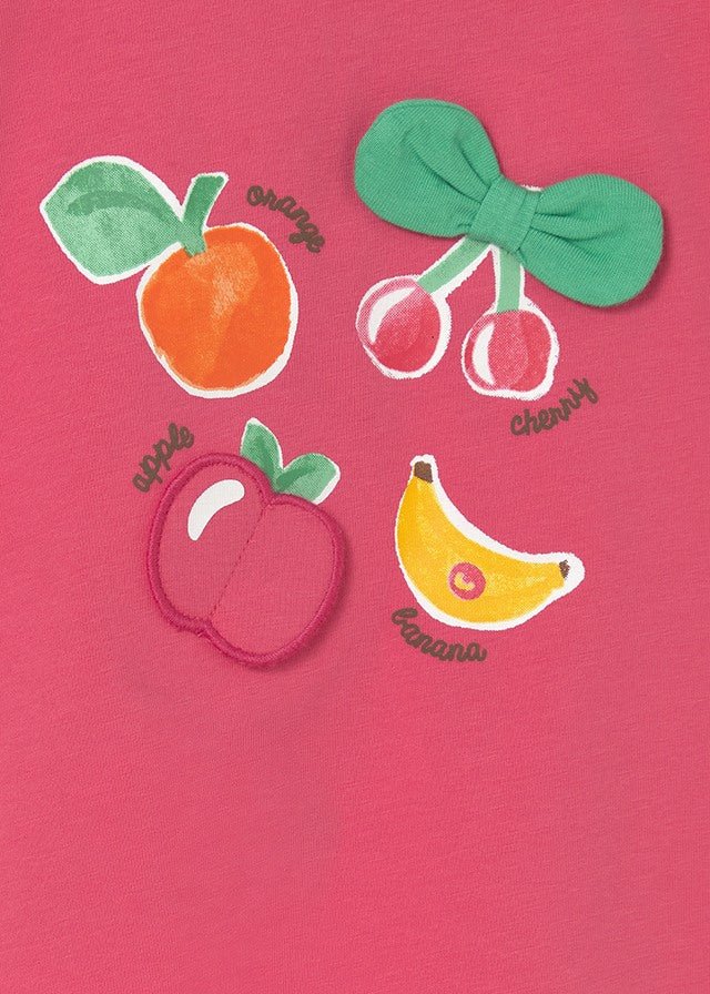 MAGLIETTINA IN COTONE CON DISEGNINI FUCSIA - Noi da piccoli